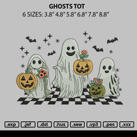 Ghosts Tot Embroidery File 6 sizes