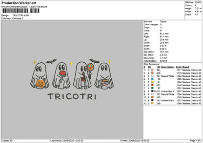 Ghosts Bats 2209 Embroidery File 6 sizes