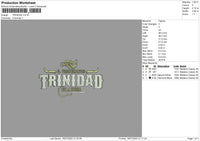 Trinidad Embroidery File 4 sizes