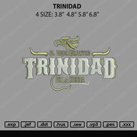 Trinidad Embroidery File 4 sizes