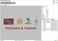 Trinidad Text Embroidery File 6 sizes