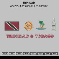 Trinidad Text Embroidery File 6 sizes