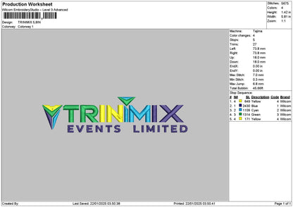 Trinimixtext Embroidery File 6 sizes