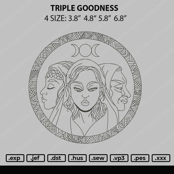 Triple Goodness Embroidery File 4 size