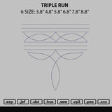 Triple Run Embroidery File 6 sizes