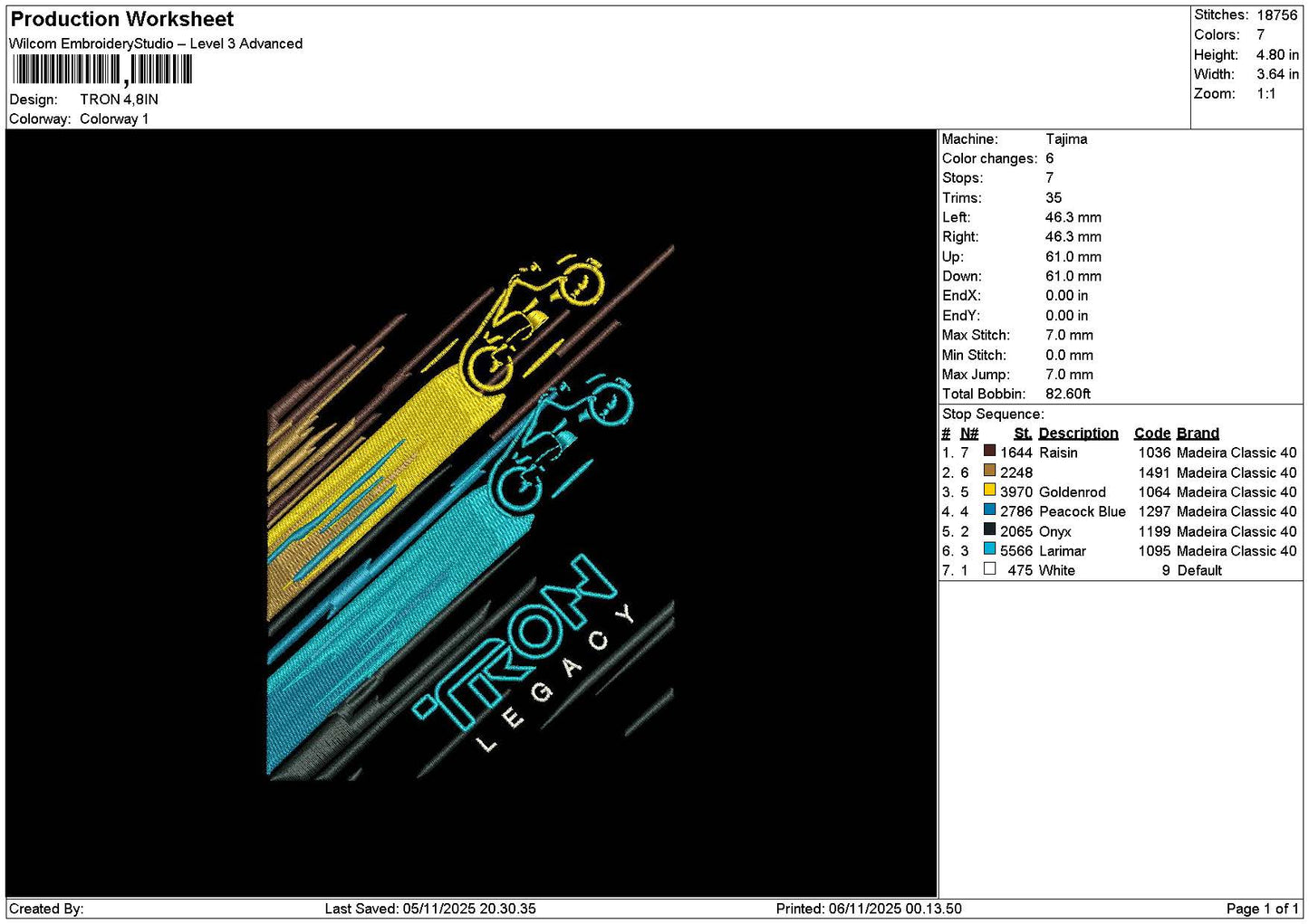 Trontext Embroidery File 6 sizes