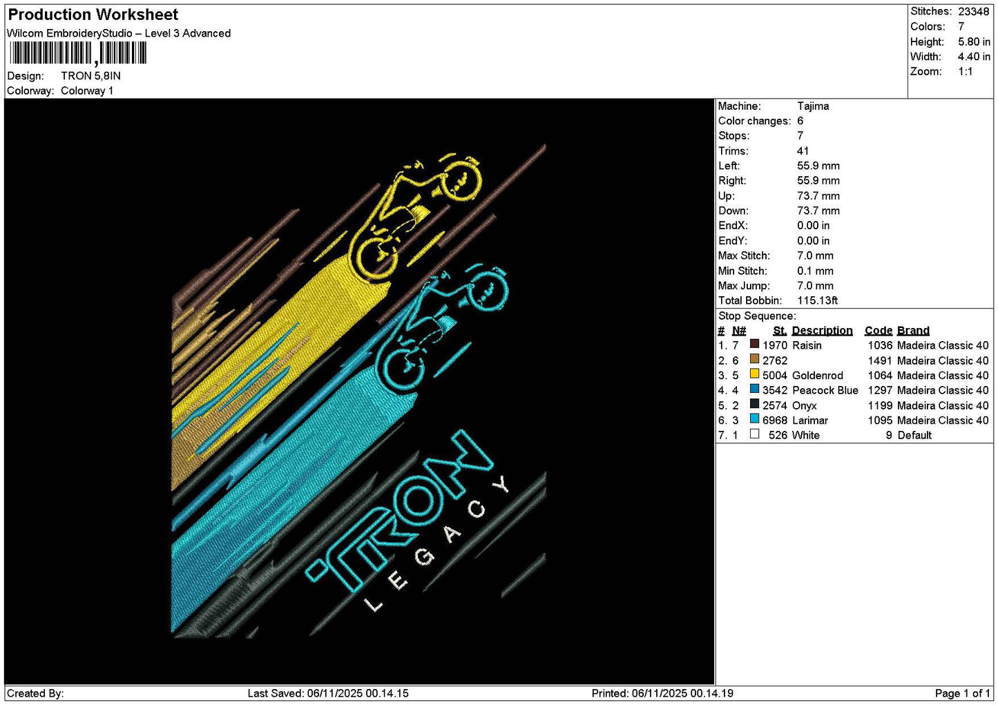 Trontext Embroidery File 6 sizes