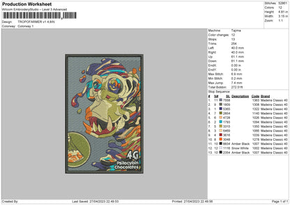 Monkey V1 Embroidery File 6 sizes