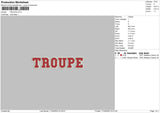 Troupe Embroidery File 4 size