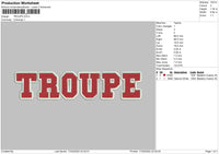 Troupe Embroidery File 4 size