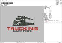 Trucking Embroidery File 6 sizes