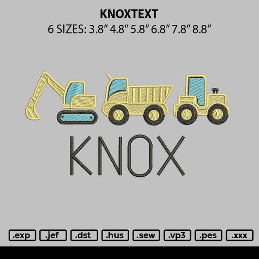 Knoxtext Embroidery File 6 sizes