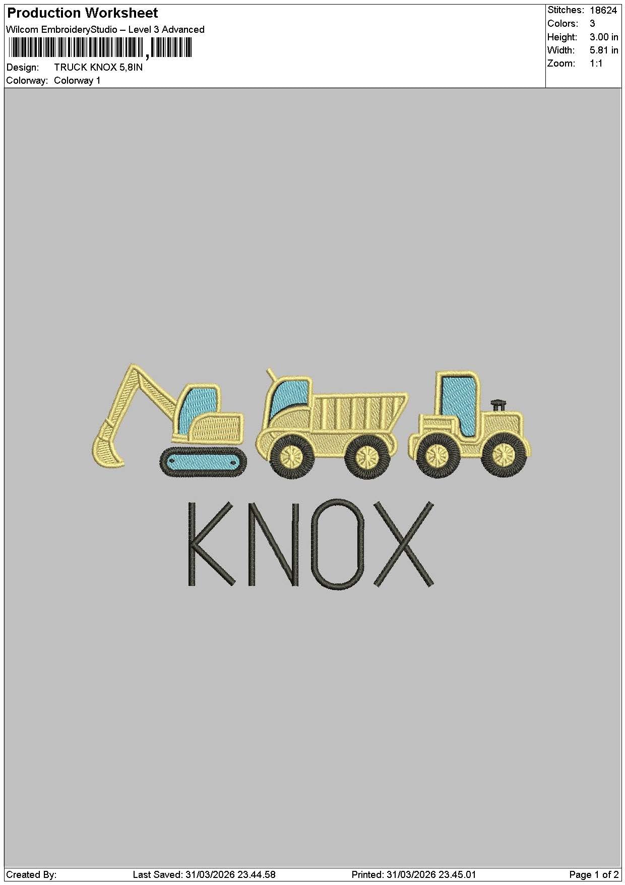 Knoxtext Embroidery File 6 sizes