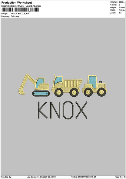 Knoxtext Embroidery File 6 sizes