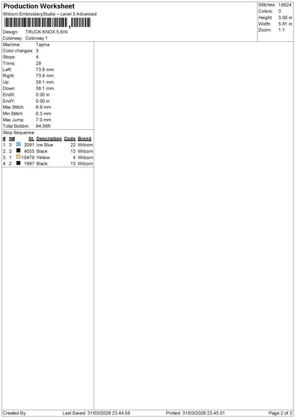 Knoxtext Embroidery File 6 sizes