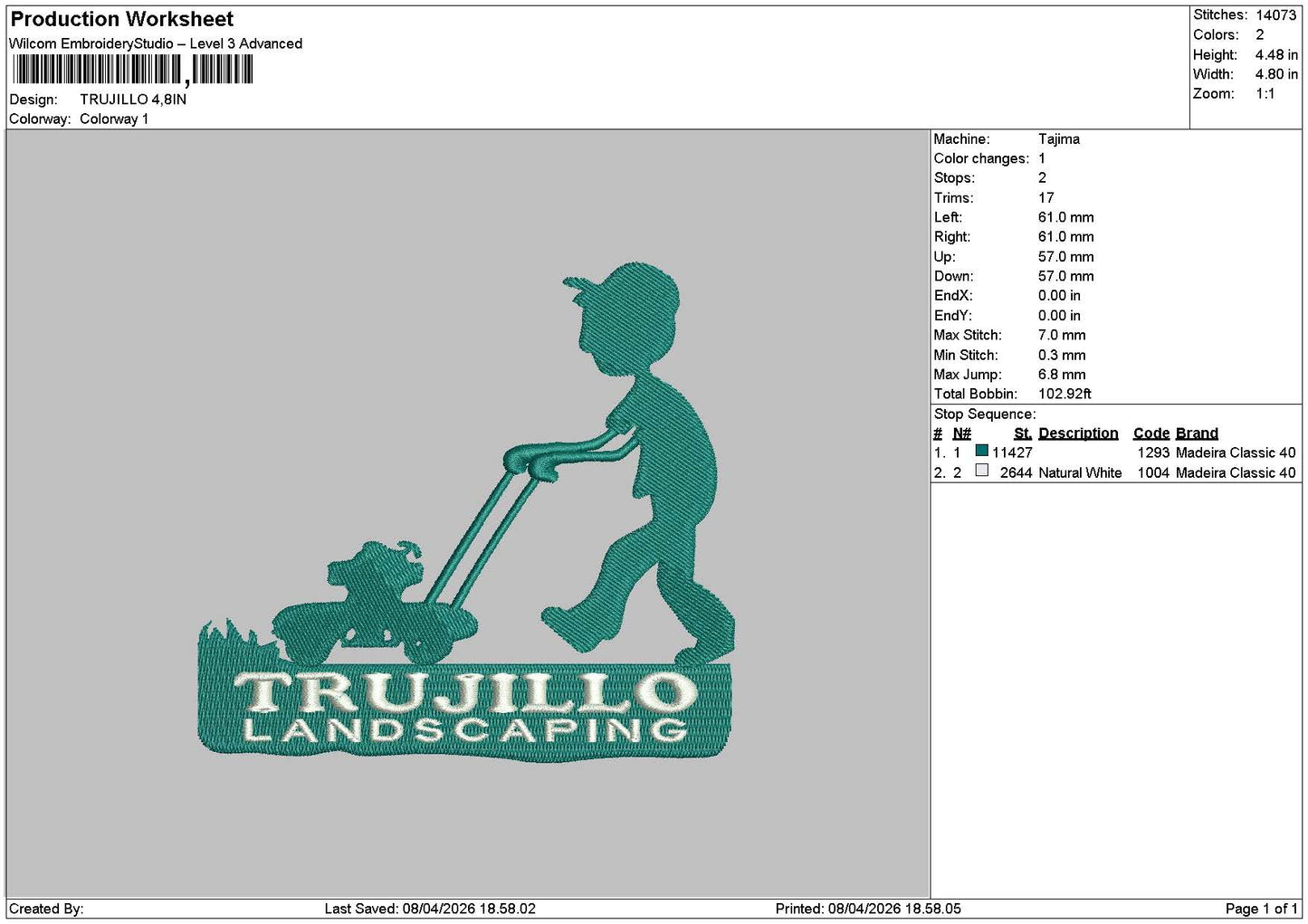 Trujillotext Embroidery File 6 sizes