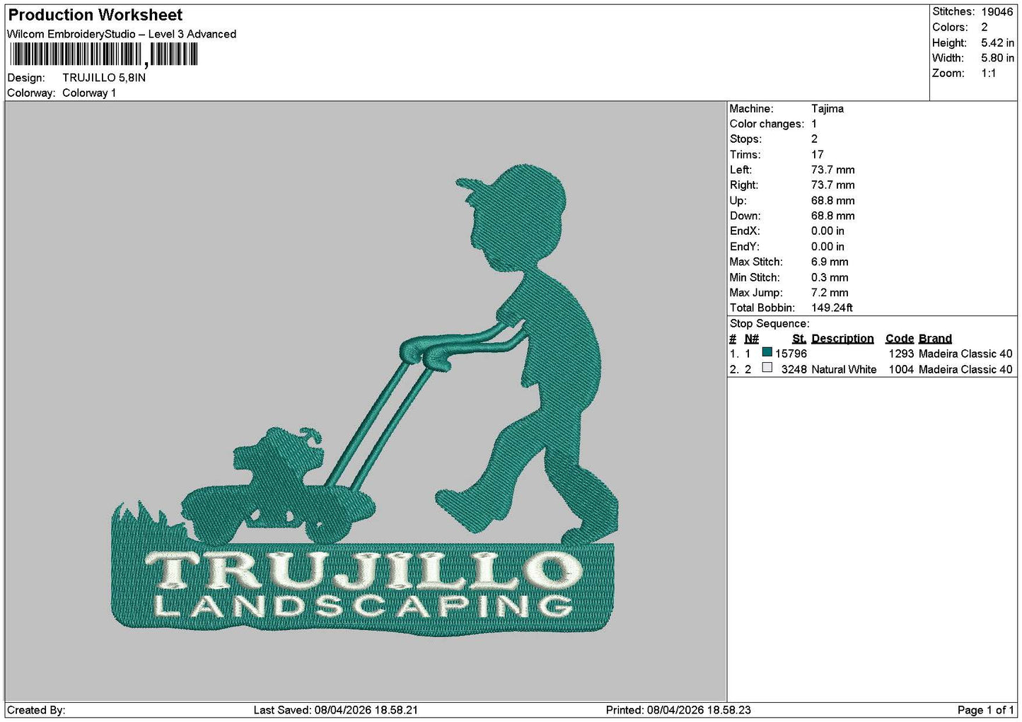 Trujillotext Embroidery File 6 sizes