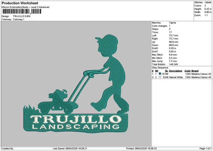 Trujillotext Embroidery File 6 sizes