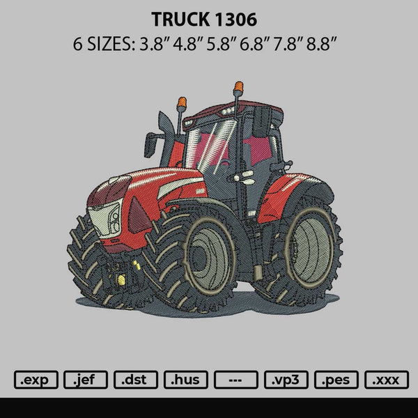 Truck 1306b Embroidery File 6 sizes