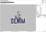 Denim Text Embroidery File 6 sizes