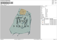 Truly Denim Embroidery File 4 sizes