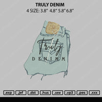 Truly Denim Embroidery File 4 sizes