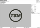 Tsmtext Circle Embroidery Machine Design File 6 sizes