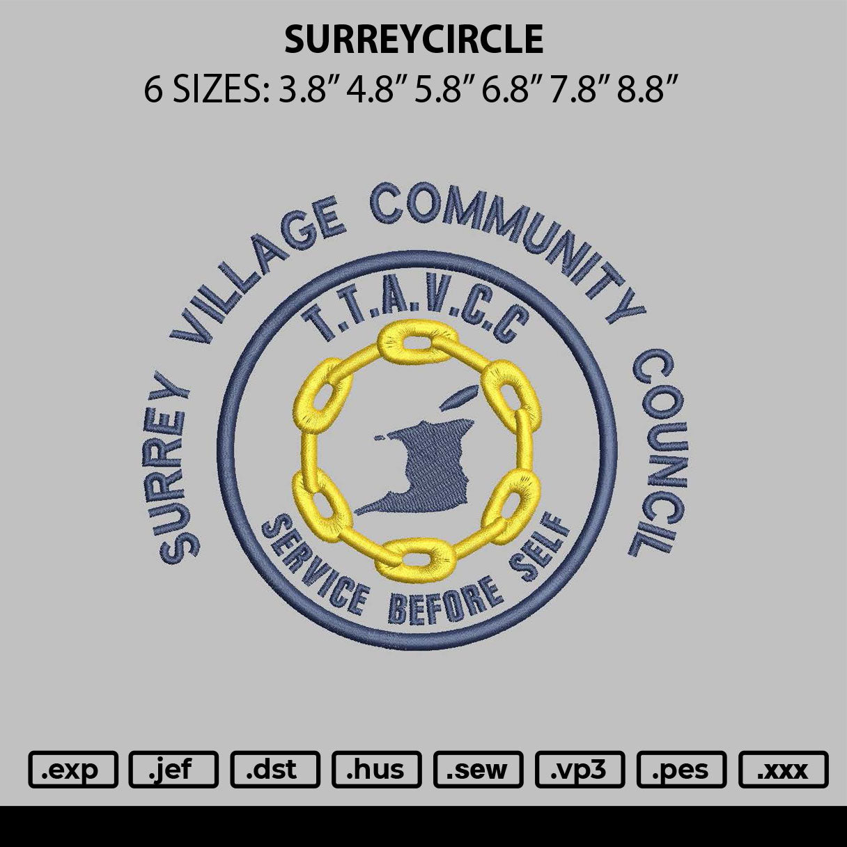 Surreycircle Embroidery File 6 sizes