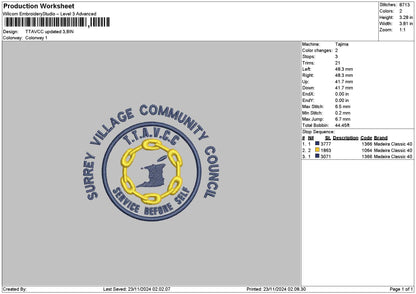 Surreycircle Embroidery File 6 sizes