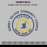 Surreycircle Embroidery File 6 sizes