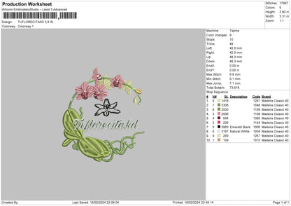Flowers 1602 Embroidery File 6 sizes