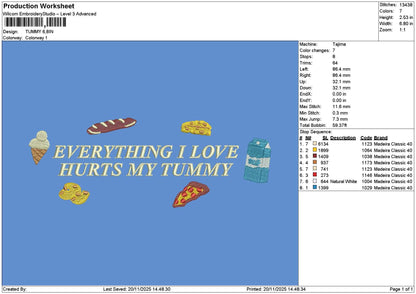 Tummytext Embroidery File 6 sizes