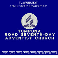 Tumpunatext Embroidery File 6 sizes