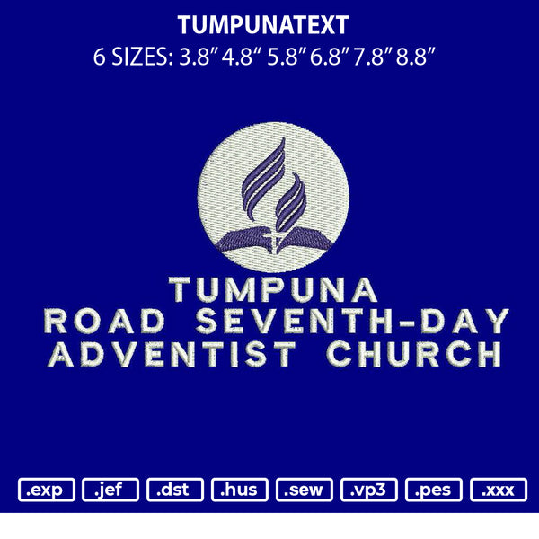 Tumpunatext Embroidery File 6 sizes