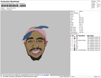 Tupac Smile Embroidery File 5 size