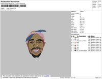 Tupac Smile Embroidery File 5 size