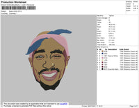 Tupac Smile Embroidery File 5 size