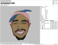 Tupac Smile Embroidery File 5 size