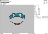 Turtle Face Embroidery File 4 sizes