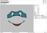 Turtle Face Embroidery File 4 sizes