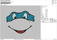 Turtle Face Embroidery File 4 sizes