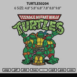 Turtles0204 Embroidery File 6 sizes