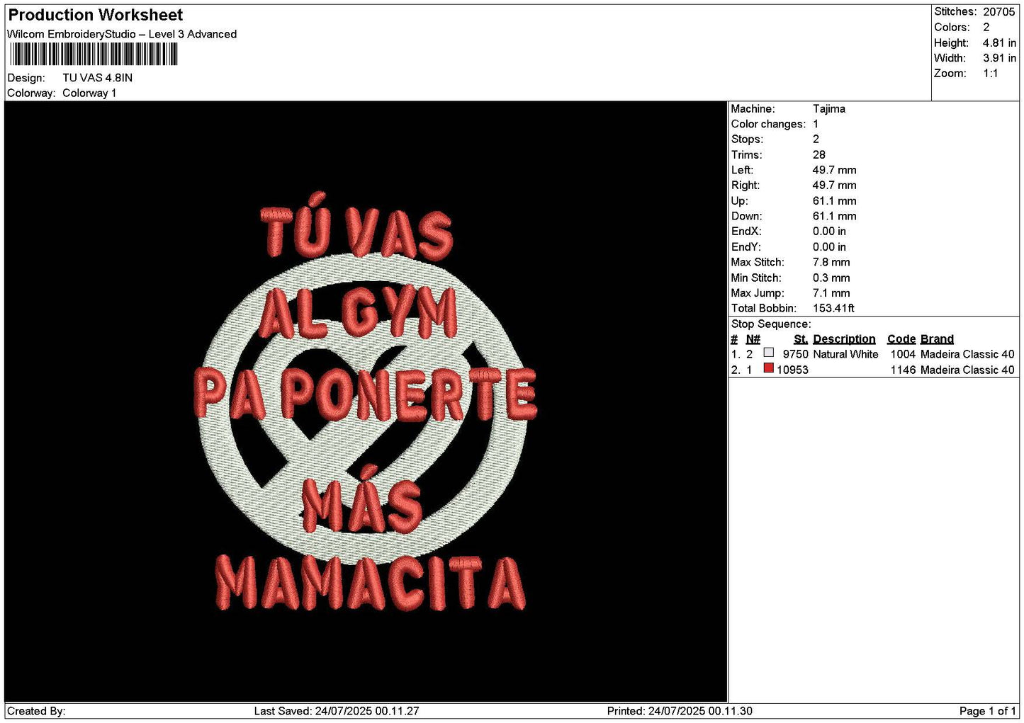 Tuvastext Embroidery File 6 sizes