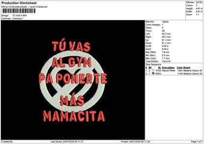 Tuvastext Embroidery File 6 sizes
