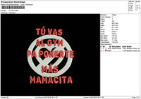 Tuvastext Embroidery File 6 sizes