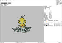 Tweety Embroidery File 4 size