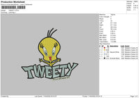 Tweety Embroidery File 4 size