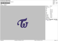 Tw Logo Embroidery File 6 sizes