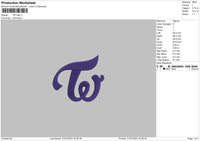 Tw Logo Embroidery File 6 sizes