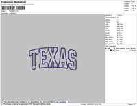 Texas Text Embroidery File 4 size